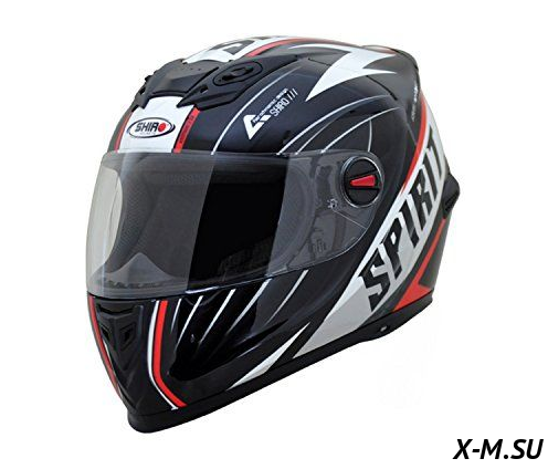 Шлем интеграл SHIRO SH-821 SPIRIT, черно-красный