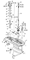Корпус редуктора, приводной вал 4-Х ТАКТНОГО ПЛМ MERCURY 100 Серийный номер от 0P459572 и выше
