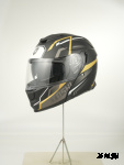 Шлем модуляр HETOSHI FF935 Shogun цв.Черно-бело-золотой  Матовый р.M