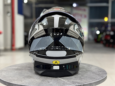 Шлем модуляр HETOSHI XD1-254 цв. Черный с белыми и серыми вставками р. XL