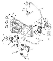 Впускной коллектор 4-Х ТАКТНОГО ПЛМ MERCURY 30 Серийный номер от 0P153500 до 0P400999